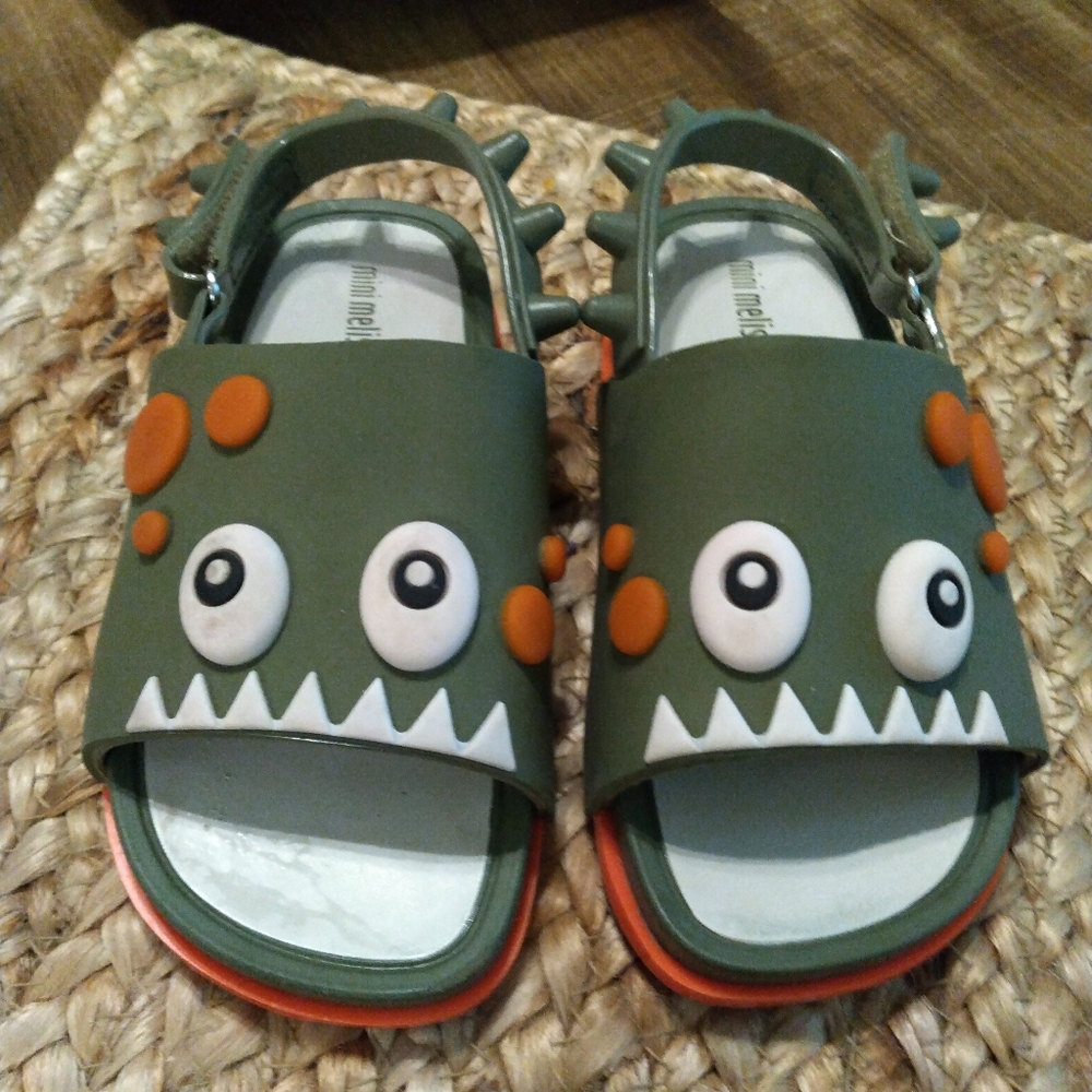 Mini Melissa Green Monster Sandals